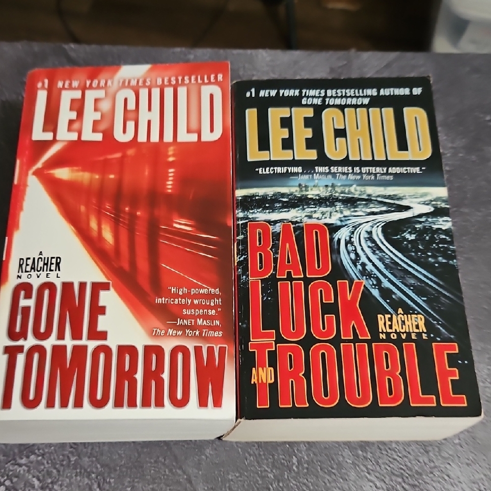Lee Child Lot Of 2 Books Bad Luck &‎ Trouble , Gone Tomorrow